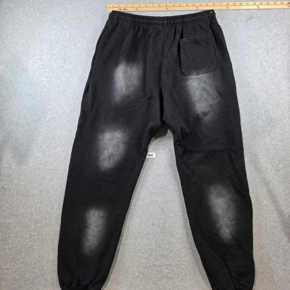 Hellstar Black Flame Graphic Sweatpants Joggers Mens Streetwear Black White - Picture 7 of 9